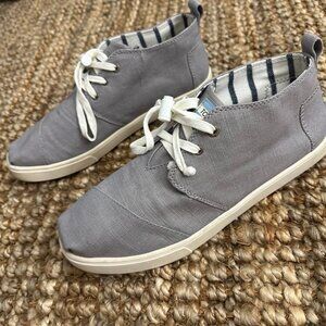 Womens Toms Bota 12 Gray Canvas Lace Up Lifestyle Sneakers 10013476